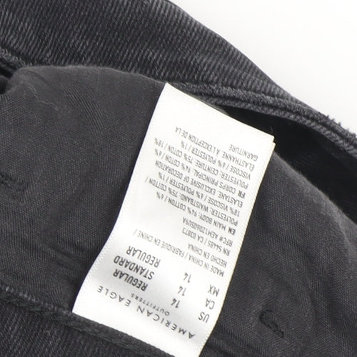 American Eagle Men’s Black Distressed Straight Jeans