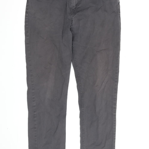 H&M Men's Grey Slim Jeans, Size M, Mid-Rise Comfort