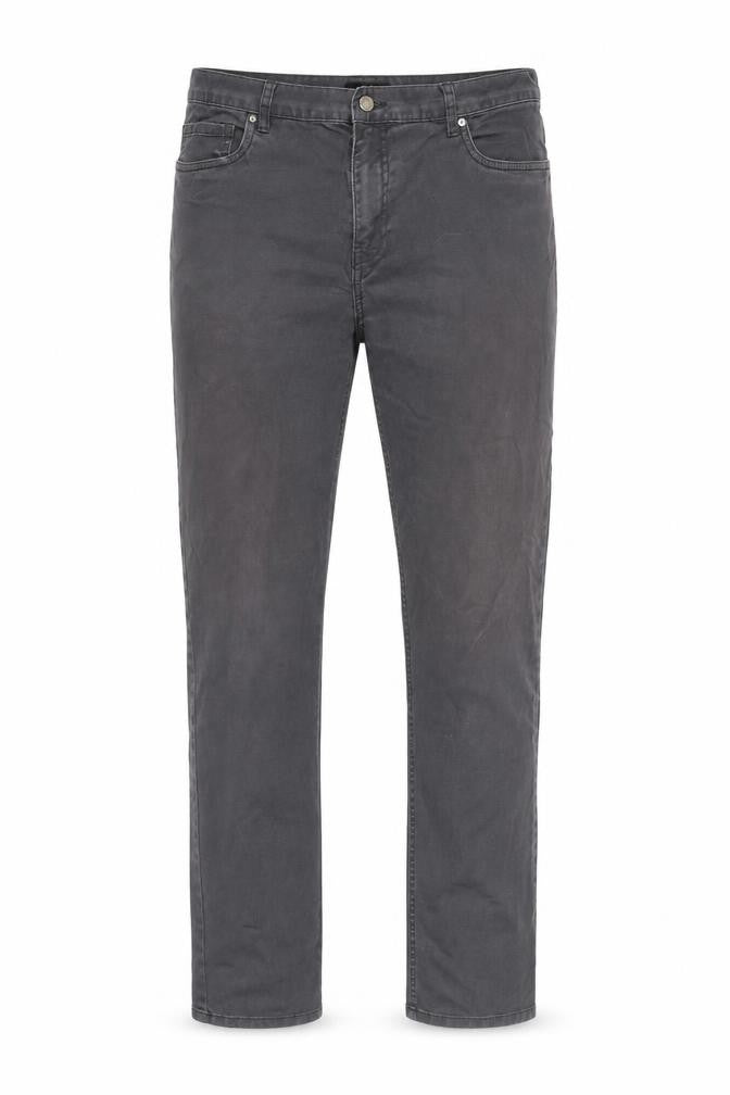 Front view of H&M Men's Grey Slim Jeans, size M, Mid-Rise Comfort