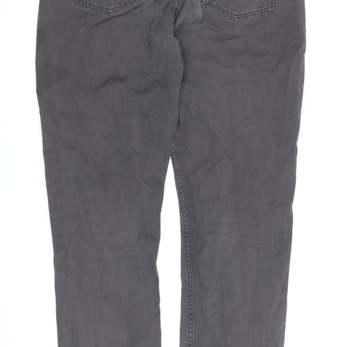 H&M Men's Grey Slim Jeans, Size M, Mid-Rise Comfort
