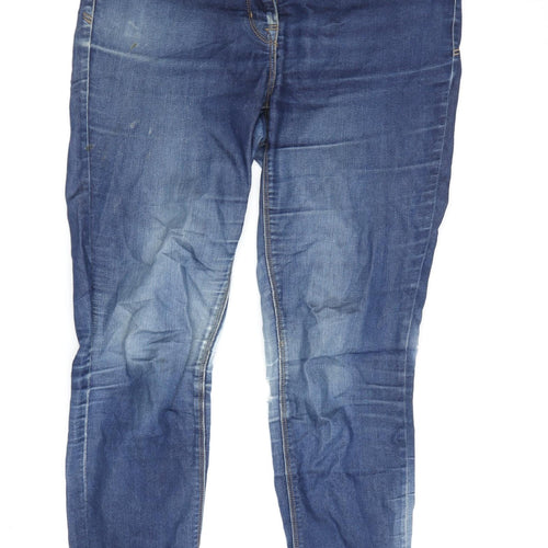 Next Women's Blue Skinny Jeans Size 10R Distressed