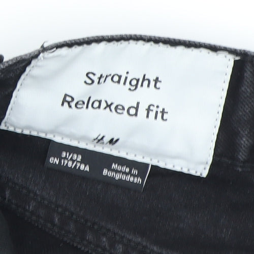 H&M Men's Black Relaxed Straight Jeans Size 32