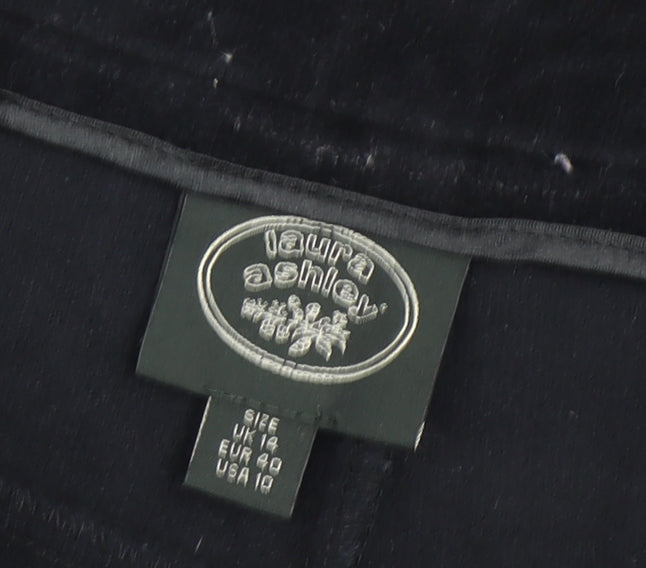 Laura Ashley Women's Black Cotton Trousers Size 14