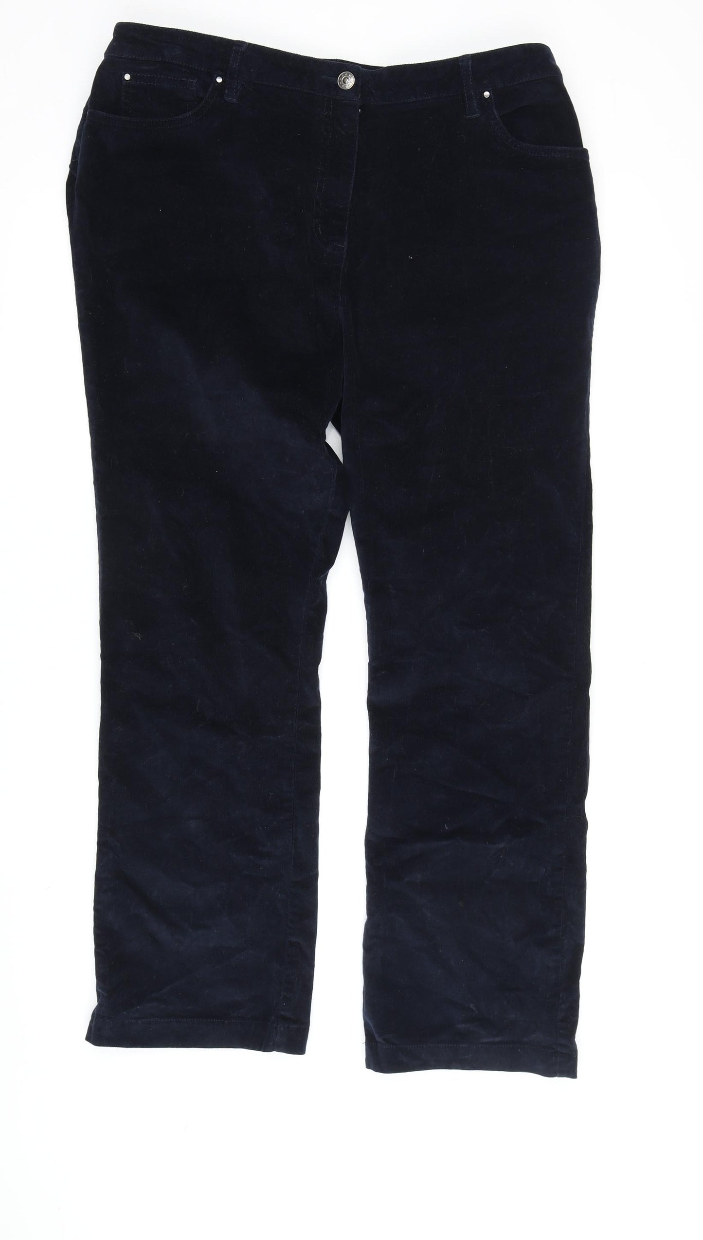 Cotton Traders Women's Black Corduroy Trousers Size 16
