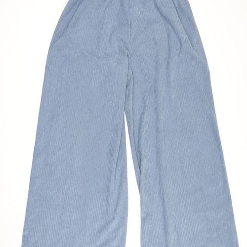 Missguided Women's Blue Wide-Leg Corduroy Trousers Size S