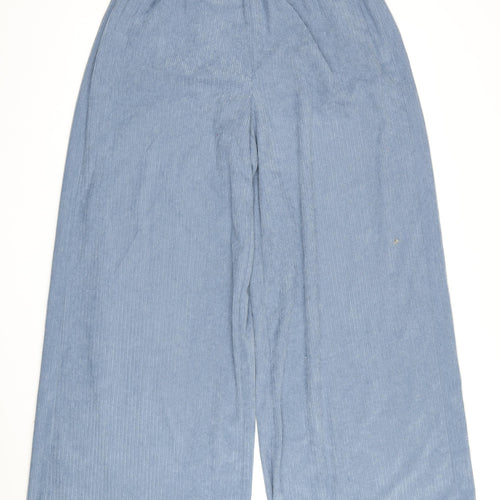 Missguided Women's Blue Wide-Leg Corduroy Trousers Size S