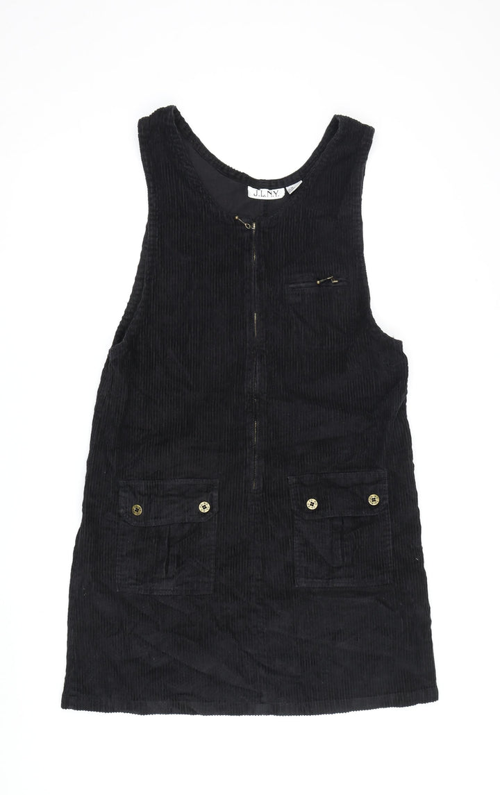 J.L.N.Y. Women's Black Corduroy Pinafore Dress M
