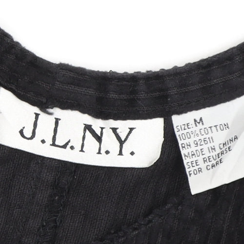 J.L.N.Y. Women's Black Corduroy Pinafore Dress M