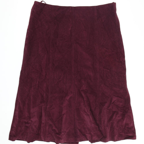 Women's Corduroy Pencil Skirt Red Size 18 Long