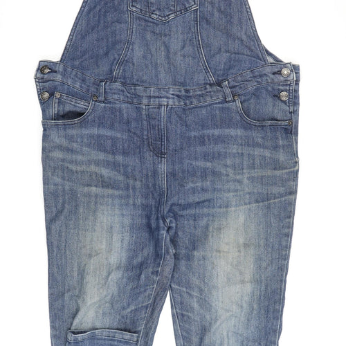 JoJo Maman Bébé Women's Blue Denim Dungaree, Size 12