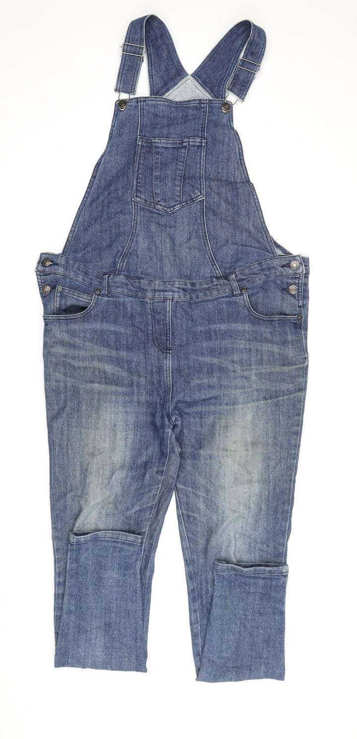 JoJo Maman Bébé Women's Blue Denim Dungaree, Size 12