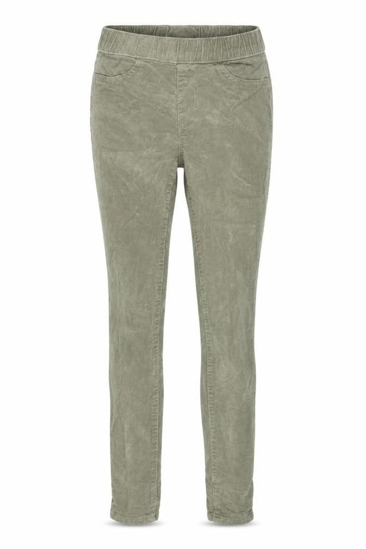Front view of H&M girls’ green jegging elastic waist trousers, size 10