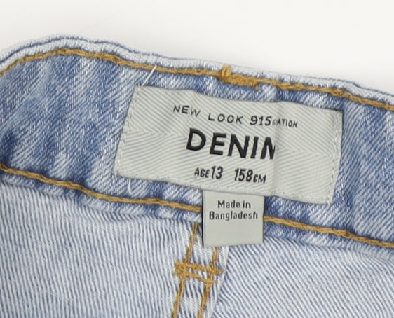 New Look Teens Blue Cut-Off Denim Shorts Size 12