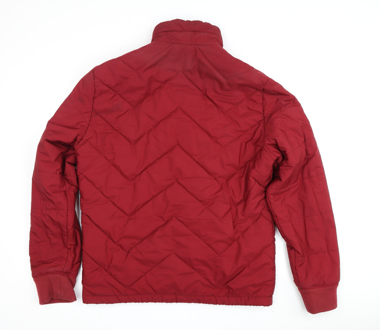 Women's Red Puffer Jacket, Size M, Mid-Length