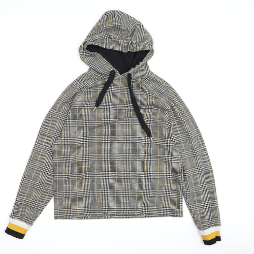 River Island Women's Grey Check Hoodie Size 8