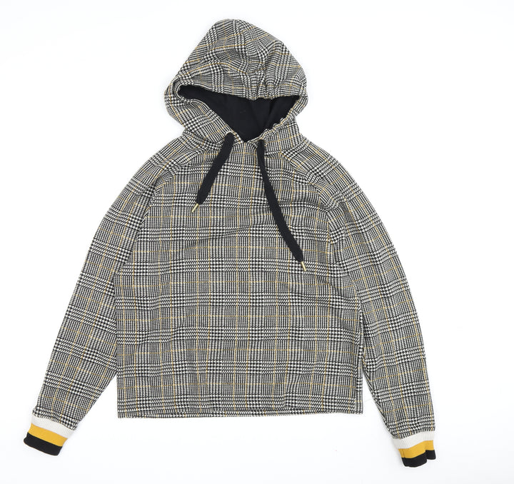 River Island Women's Grey Check Hoodie Size 8