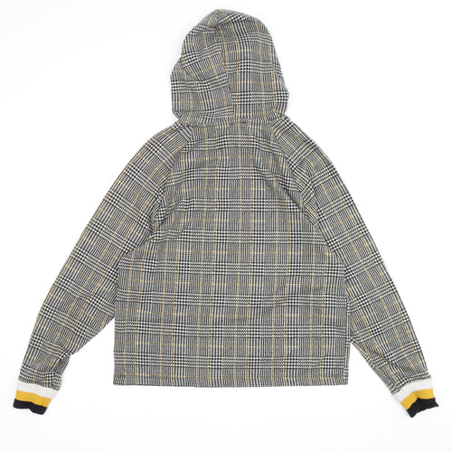 River Island Women's Grey Check Hoodie Size 8
