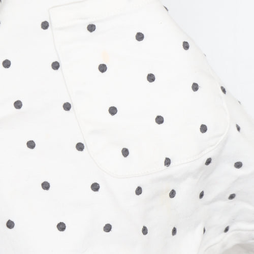 George Girls White Polka Dot Mickey Sequin Dungaree 6-7 Years