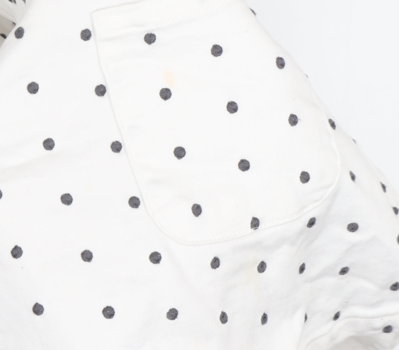 George Girls White Polka Dot Mickey Sequin Dungaree 6-7 Years