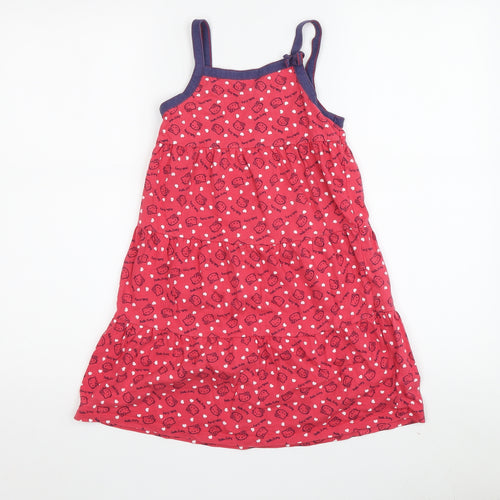 TU Girls Red Hello Kitty A-Line Dress, 7 Years, Fun Cartoon Style