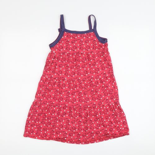 TU Girls Red Hello Kitty A-Line Dress, 7 Years, Fun Cartoon Style