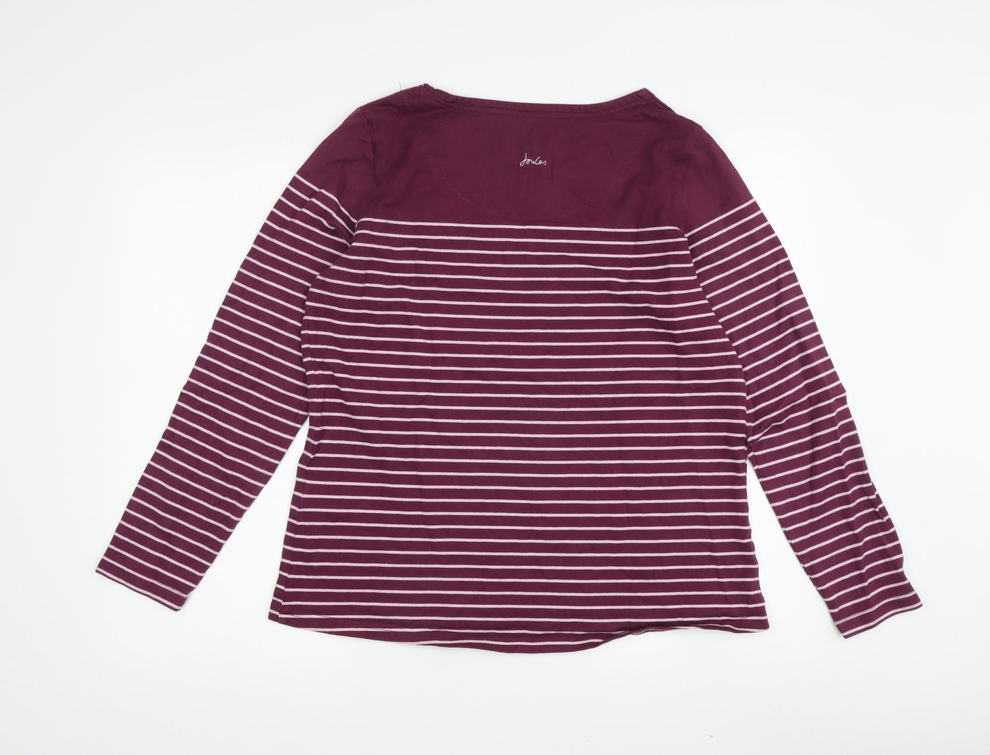 Joules Women's Purple Striped T-Shirt Size 14