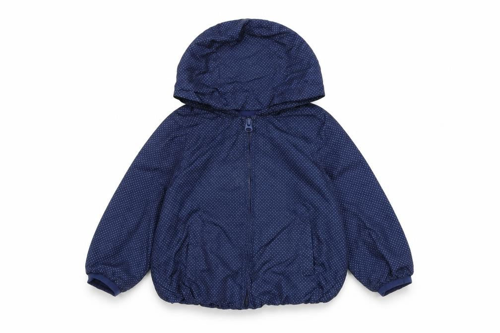 Gap Girls Blue Polka Dot Hooded Rain Coat 3 Years
