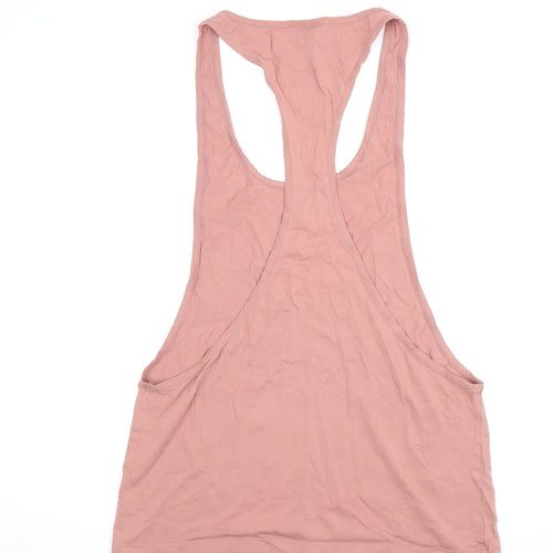 ASOS Men's Pink Tank Top S Scoop Neck Basic Fit