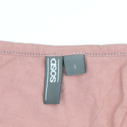 ASOS Men's Pink Tank Top S Scoop Neck Basic Fit