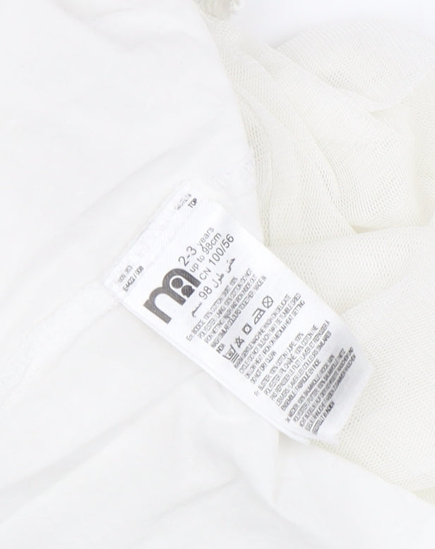 Matalan Girls White Lace A-Line Party Dress 2-3 Years