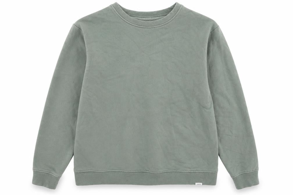 Front view of Orvis unisex adults green medium pullover sweatshirt