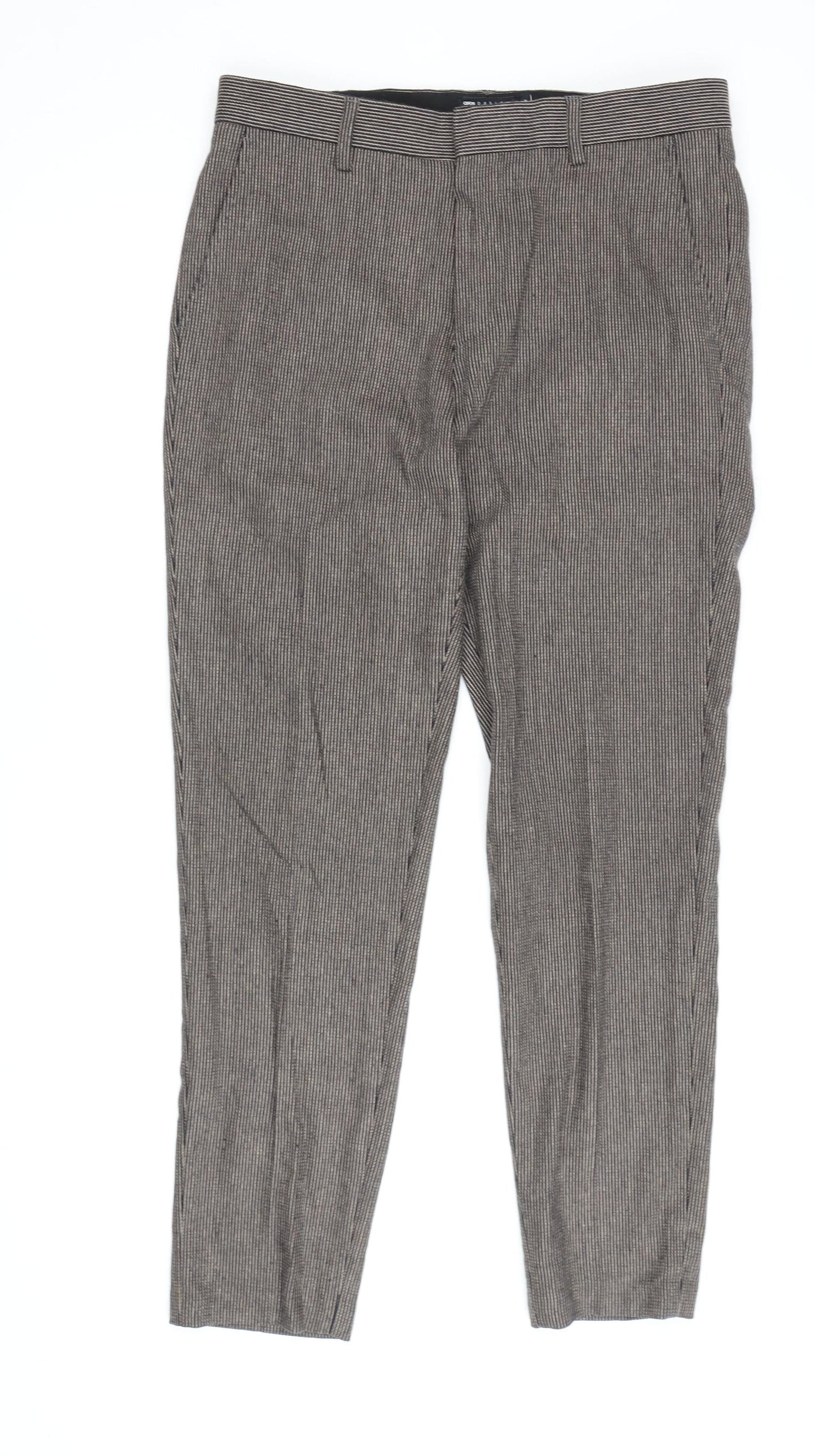 ASOS DESIGN Men's Brown Striped Trousers L