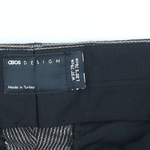 ASOS DESIGN Men's Brown Striped Trousers L