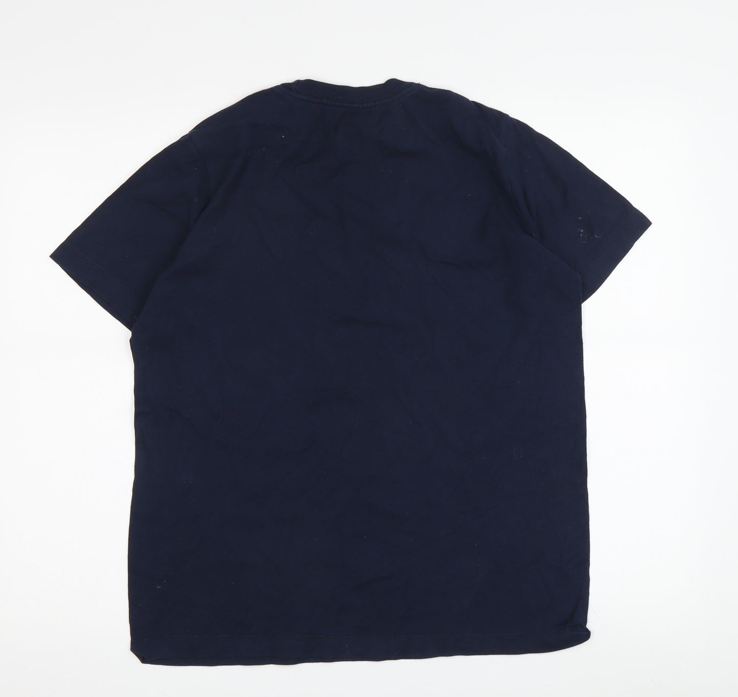 Nike Men's Blue Crew Neck T-Shirt, Size M, Logo Accent