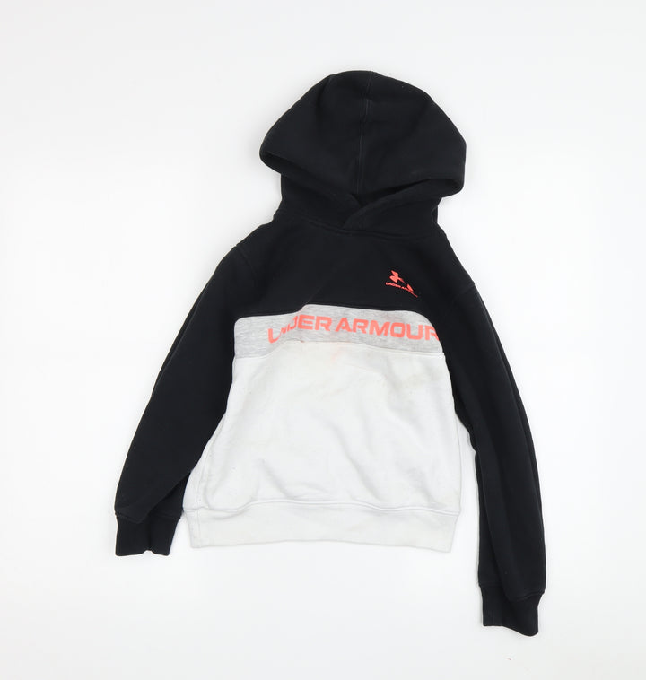 Under Armour Boys Black/Grey Colourblock Hoodie, 6-7 Years