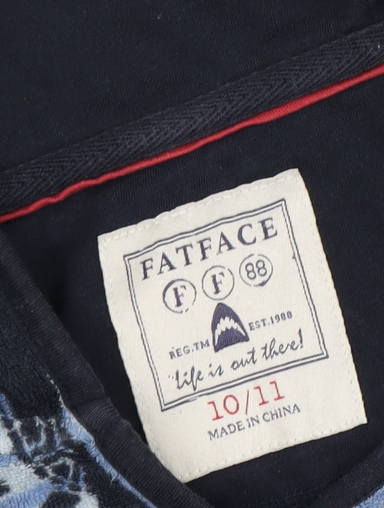 FatFace Boys Blue Surf Hoodie, 10 Years, Fleece Pullover