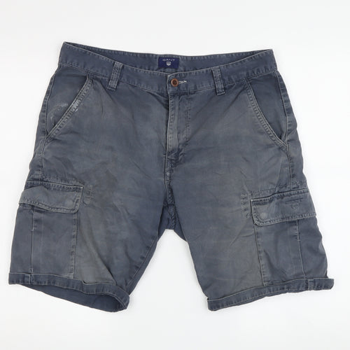 Gant Men's Blue Cargo Shorts, Size 32, Casual Comfort