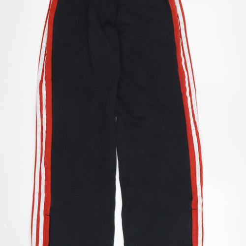 Adidas Boys Black Track Pants S - Elastic Waist, Side Stripe