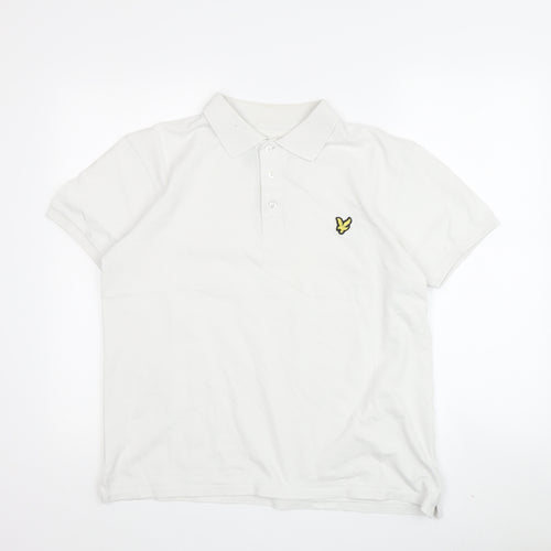 Lyle & Scott Men's White Polo Shirt, Medium, Cotton Casual