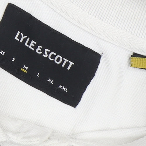 Lyle & Scott Men's White Polo Shirt, Medium, Cotton Casual