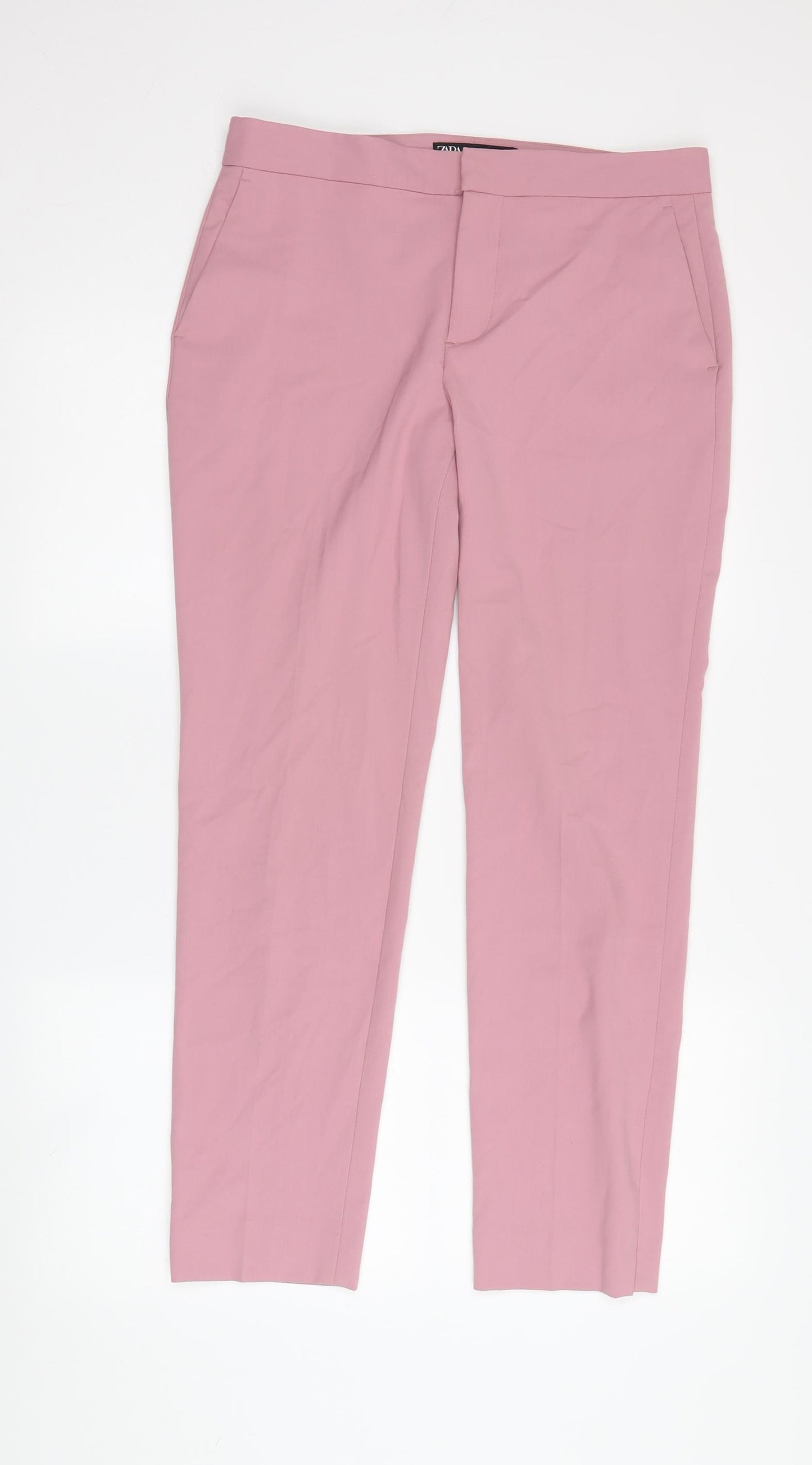 Zara Women's Pink Dress Pants - Size 8, Elegant Spring Style