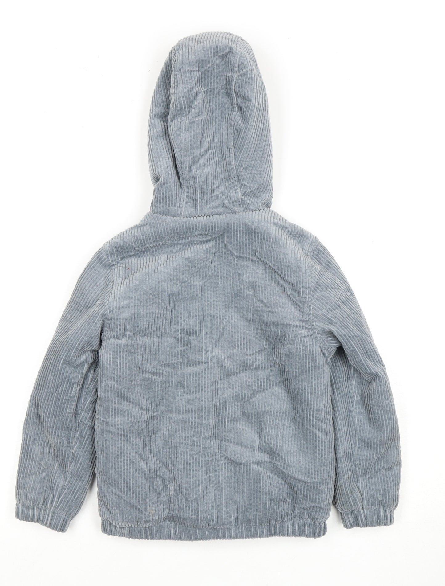 Marks and Spencer Boys Grey Hooded Corduroy Jacket 6 Years