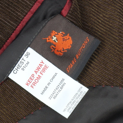 Topman Men's Brown Corduroy Blazer Jacket 36