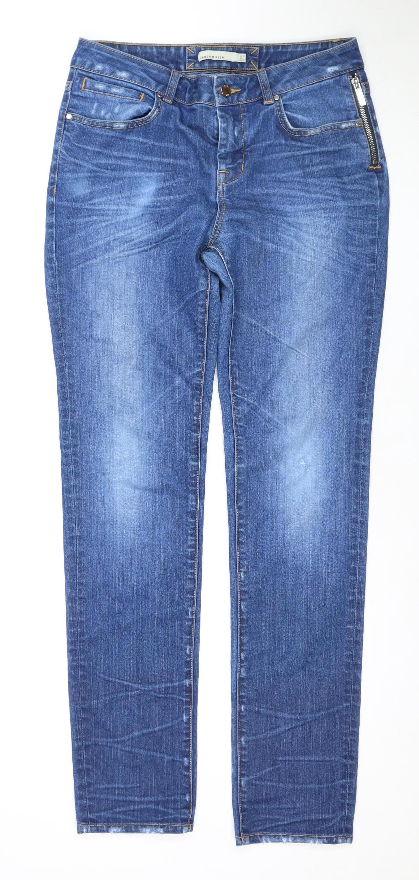 Karen Millen Women's Blue Straight Jeans UK 10