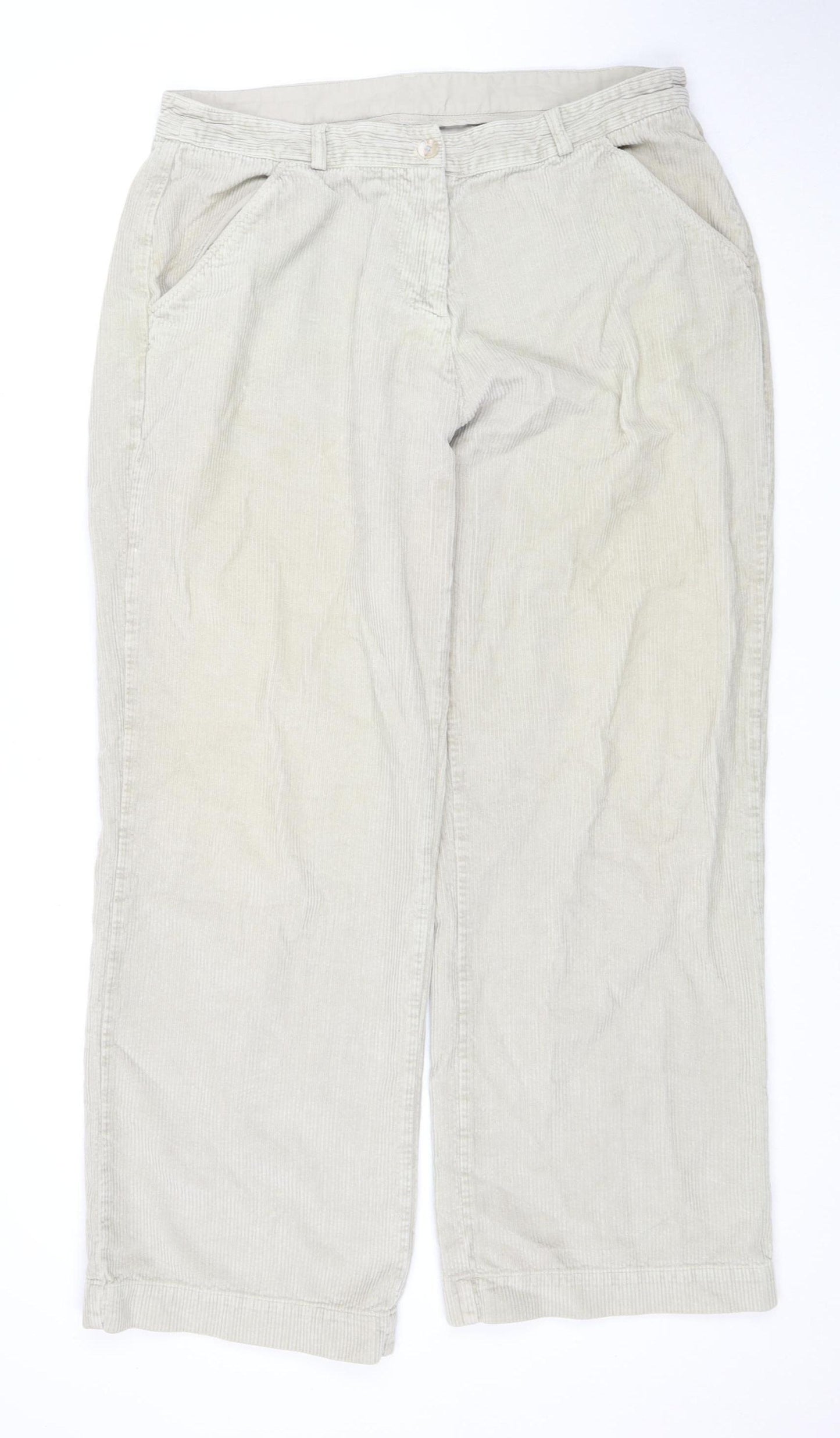 Poetry Women's Beige Corduroy Trousers Size 16