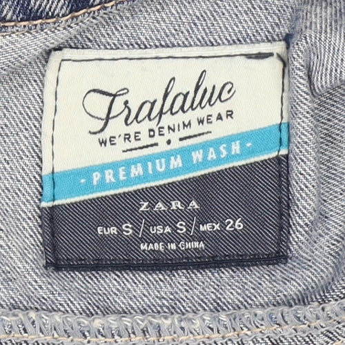 Zara Girls Blue Denim Jacket Size S Ripped Casual