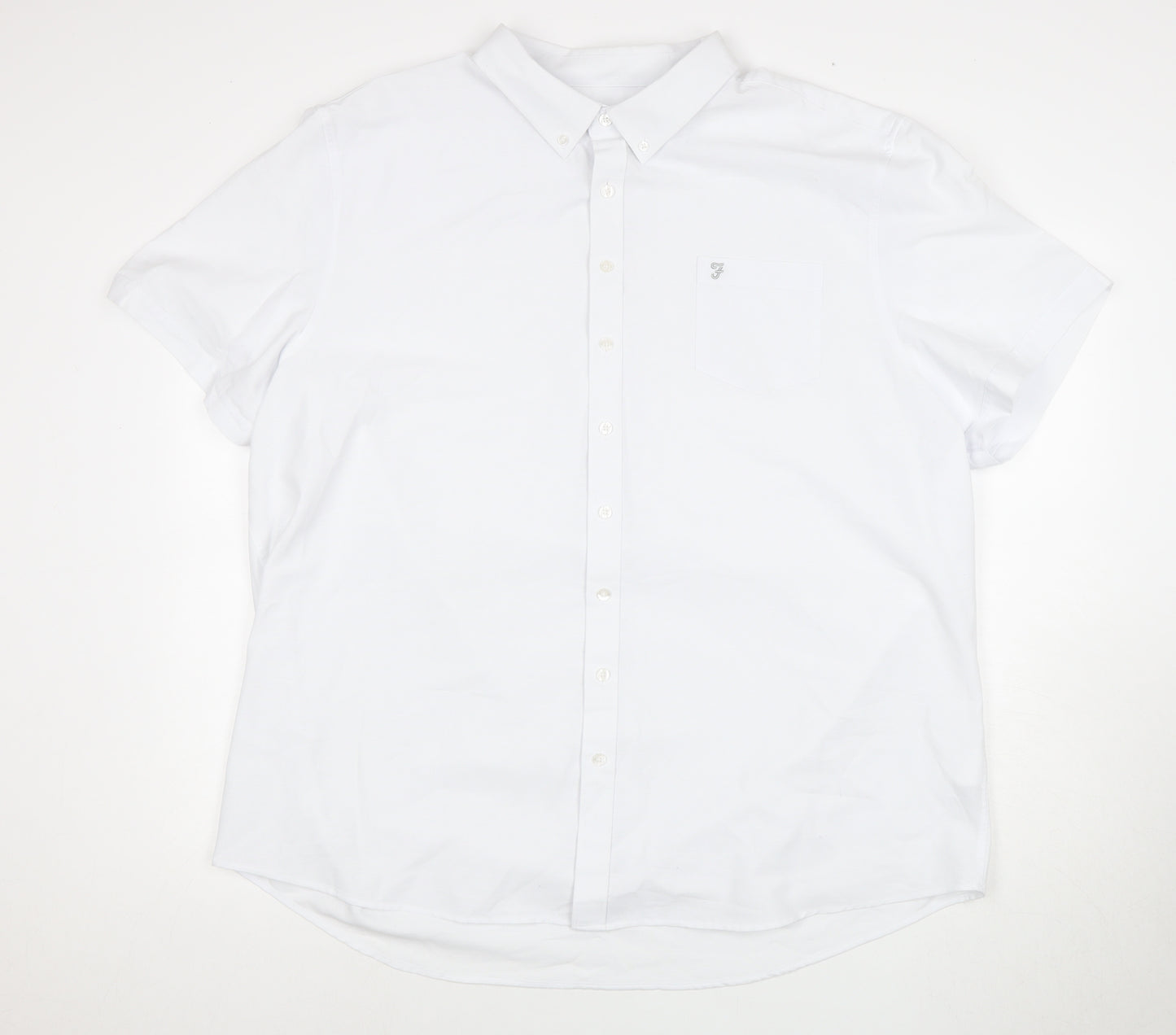 Farah Men's White 4XL Short Sleeve Dress Shirt
