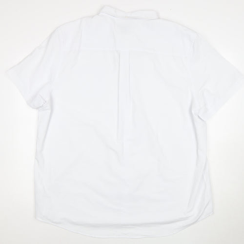 Farah Men's White 4XL Short Sleeve Dress Shirt