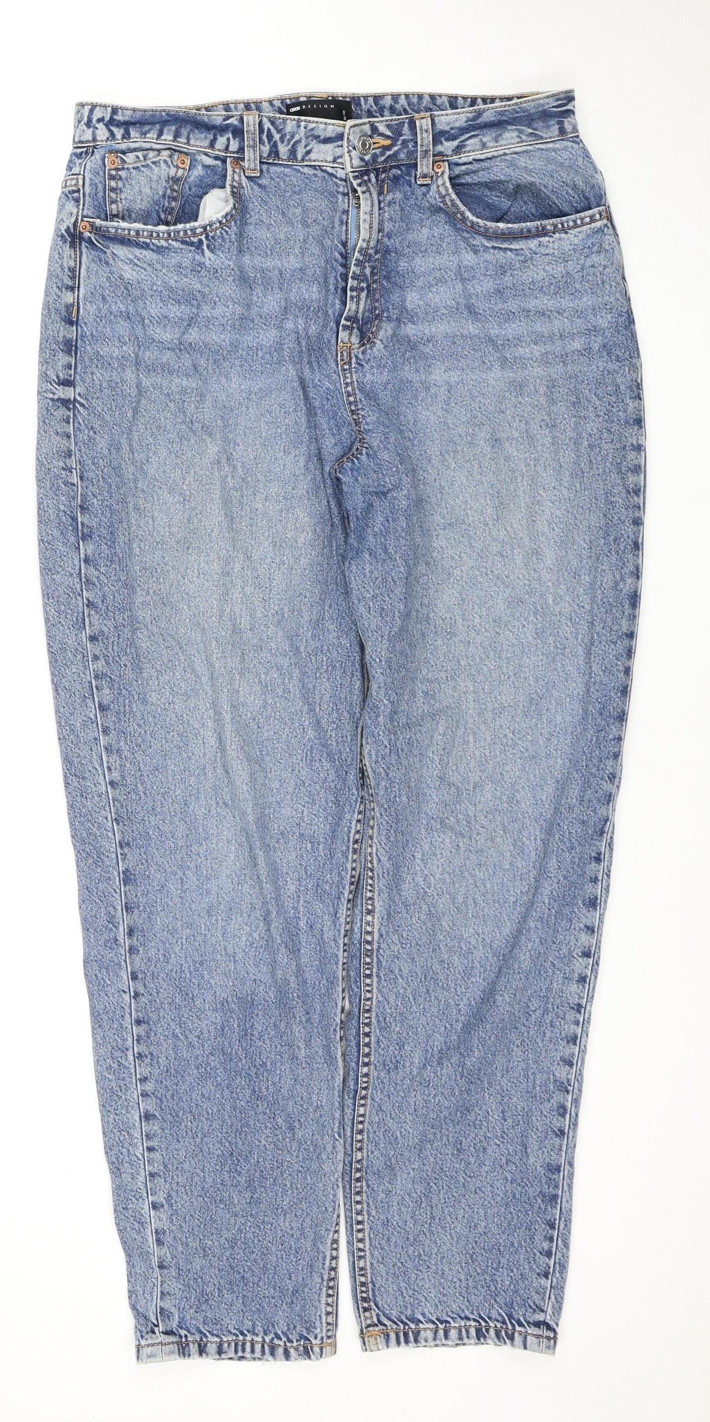 ASOS DESIGN Women's Blue Tapered Regular Fit Jeans