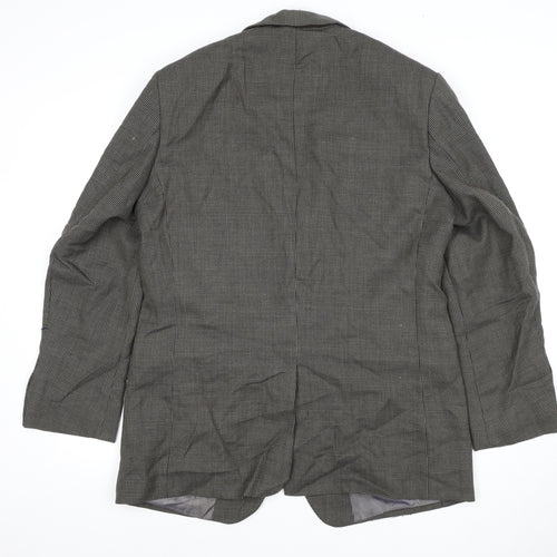 Impressions Men's Grey Check Blazer 42 Regular Wool Classic